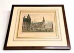 oude staalgravure stadshuis Gouda uit 1858, Antiek en Kunst, Ophalen of Verzenden