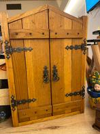 Vintage houten wandkastje Medicijnkastje Snuisterijenlkastje, Antiek en Kunst, Ophalen of Verzenden