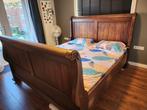 Bed Houten met lattenbodem, Huis en Inrichting, Slaapkamer | Bedden, Ophalen, Gebruikt, Eenpersoons, Bruin