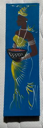 Afrikaanse Vrouw - Olieverf op Doek 20 x 60, Antiek en Kunst, Ophalen of Verzenden