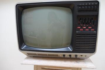 Vintage Philips draagbare zwart -wit televisie beschikbaar voor biedingen