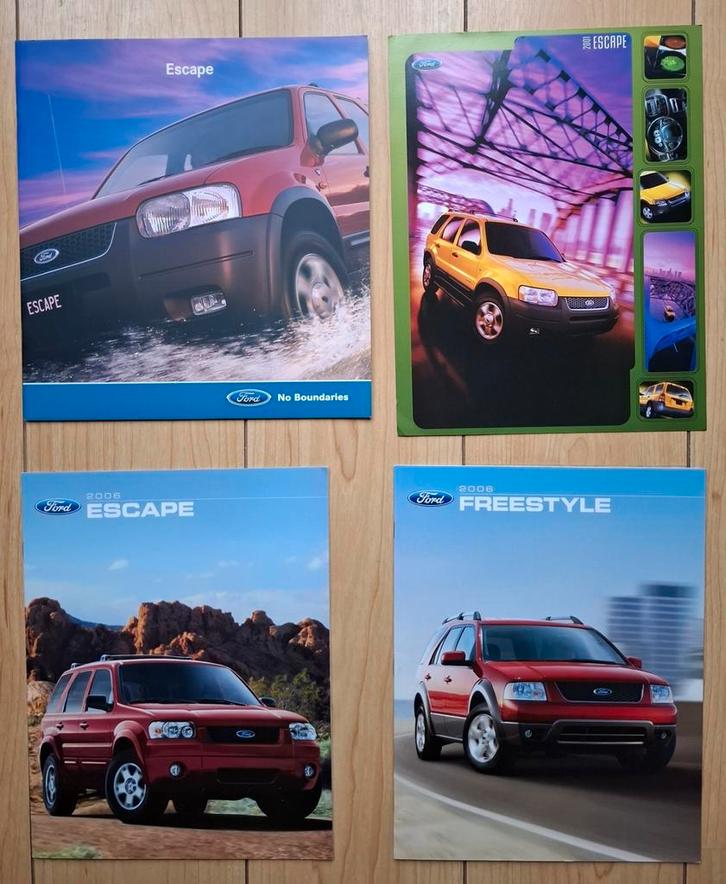 Ford USA Freestyle/ Escape (Australië) 4 stuks € 7,50, Boeken, Auto's | Folders en Tijdschriften, Zo goed als nieuw, Ford, Ophalen of Verzenden