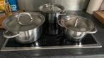Tekoop 3 mooie rvs pannen, Huis en Inrichting, Keuken | Potten en Pannen, Pannenset, Ophalen of Verzenden, Zo goed als nieuw, Rvs