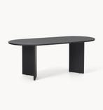 Ovale eettafel zwart, Huis en Inrichting, Ophalen, 50 tot 100 cm, Zo goed als nieuw, Vijf personen of meer