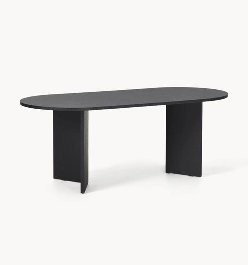 Ovale eettafel zwart, Huis en Inrichting, Tafels | Eettafels, Zo goed als nieuw, 50 tot 100 cm, 150 tot 200 cm, Vijf personen of meer