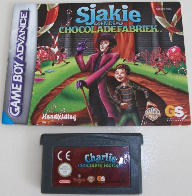 GBA Game *** SJAKIE EN DE CHOCOLADEFABRIEK *** Willy Wonka, Spelcomputers en Games, Games | Nintendo Game Boy, Zo goed als nieuw