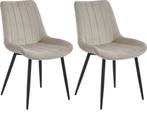 Eetkamerstoel Beige Verta – Velvet V108-98 €40,00p/st., Huis en Inrichting, Stoelen, Ophalen, Overige kleuren, Nieuw, Metaal