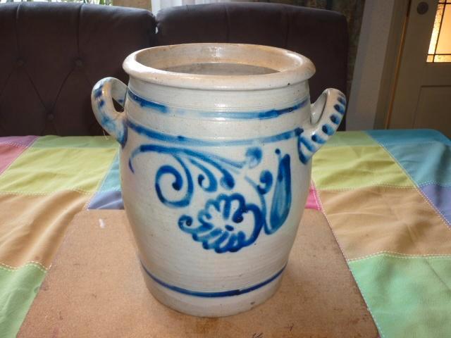 Mooie antieke Keulse pot met kobaltblauwe decoratie, Antiek en Kunst, Antiek | Keramiek en Aardewerk, Ophalen of Verzenden