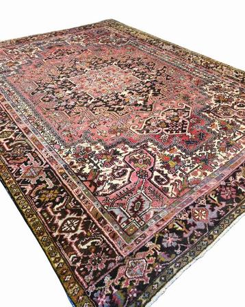 Groot Perzisch heriz tapijt 350x270  wollen vloerkleed Iran beschikbaar voor biedingen