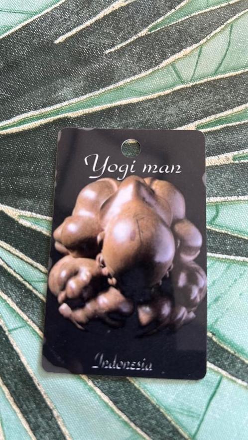 Yogiman van hout, Huis en Inrichting, Woonaccessoires | Boeddhabeelden, Gebruikt, Ophalen of Verzenden