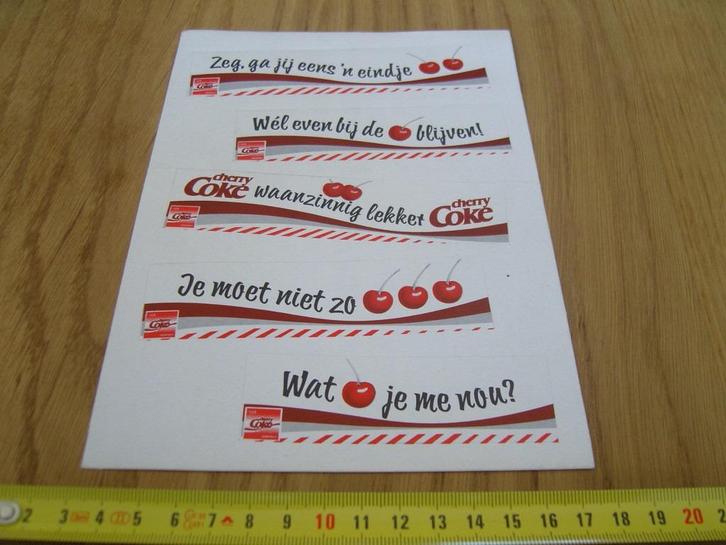 sticker Coca Cola  CHERRY COKE set, Verzamelen, Stickers, Zo goed als nieuw, Bedrijf of Vereniging, Ophalen