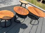 Set mango houten salontafels 3 stuks  salontafel mangohout, Huis en Inrichting, Tafels | Salontafels, 50 tot 100 cm, Rond, Ophalen of Verzenden