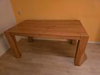 Massief eiken eettafel, Ophalen, Gebruikt, 50 tot 100 cm, Vijf personen of meer
