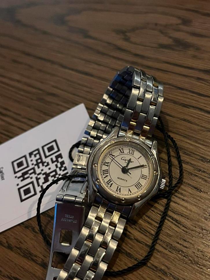 Vintage Cartier dameshorloge – quartz – staal/goudkleurig, Sieraden, Tassen en Uiterlijk, Antieke sieraden, Ophalen of Verzenden