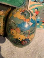 #pasen oud Vintage Paasei met Kuikens candycontainer, Diversen, Pasen, T, Ophalen of Verzenden, Zo goed als nieuw, N