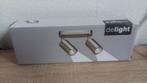 Nieuwe spot RVS 2-lichts. GU10 fitting., Huis en Inrichting, Lampen | Spots, Ophalen of Verzenden, Nieuw, Metaal of Aluminium