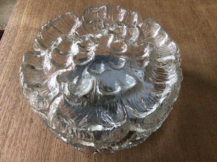 Vintage ijskristal plafondlamp Doria/Putzler, Huis en Inrichting, Lampen | Plafondlampen, Gebruikt, Glas, Ophalen of Verzenden