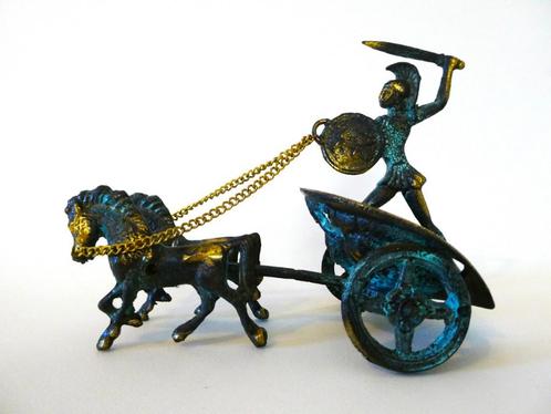 Romeinse strijdwagen / ridder / krijger met zwaard, Antiek en Kunst, Antiek | Koper en Brons, Brons, Ophalen of Verzenden