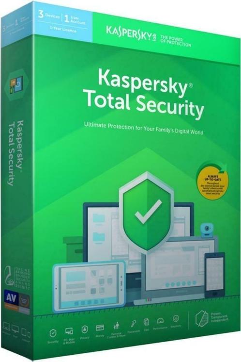Kaspersky Total Security 2025 - 1-10 PC 0.5-3 Jaar, Computers en Software, Antivirus- en Beveiligingssoftware, Nieuw, MacOS, Windows
