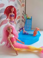 Barbie zeemeermin poppen set met zwembad, Ophalen of Verzenden, Zo goed als nieuw, Barbie