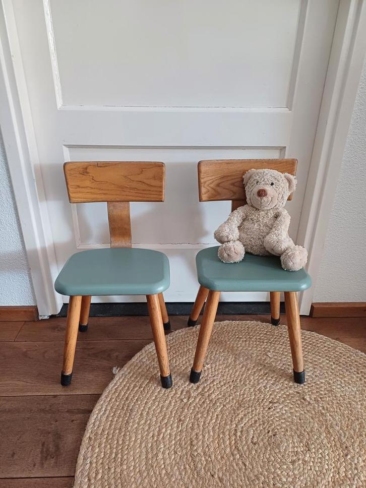 Vintage Schilte Kleuterstoeltjes restyle, Kinderen en Baby's, Kinderkamer | Tafels en Stoelen, Gebruikt, Stoel(en), Ophalen