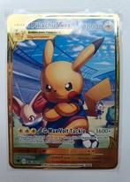 Pikachu voetbal V Max Pokemon kaart metaal gold coloured, Ophalen of Verzenden, Nieuw