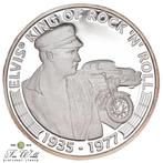 07 Cook Islands 5 Dollars 2007 Elvis Presley, Ophalen of Verzenden, Losse munt, Zilver