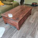 Teak houten tafel met 2 grote lades, Huis en Inrichting, Tafels | Salontafels, Ophalen, 100 tot 150 cm, 50 tot 100 cm, Zo goed als nieuw