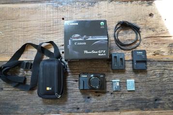 Canon G7X Mark II + extra accu, dubbele oplader & cameratas beschikbaar voor biedingen