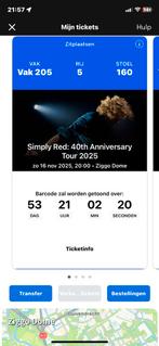 Simply red 2 zitplaatsen!, Tickets en Kaartjes, Twee personen, November