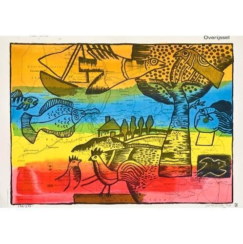 Corneille - "Overijssel", Antiek en Kunst, Kunst | Litho's en Zeefdrukken, Verzenden