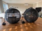 2 Hanglampen zwart, Huis en Inrichting, Lampen | Hanglampen, Ophalen, Zo goed als nieuw, Metaal, Minder dan 50 cm