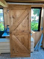 Schuifdeur 93x230cm vintage bruin, Tuin en Terras, Ophalen, Zo goed als nieuw, Hout