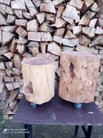 Houten boomstam bijzettafels set, Huis en Inrichting, Tafels | Bijzettafels, 45 tot 60 cm, Minder dan 55 cm, Rond, Nieuw