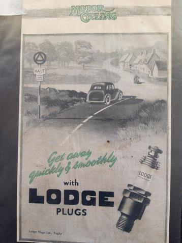 originele advertentie uit 1947 - LODGE plugs - bougies beschikbaar voor biedingen