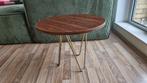 Vintage bijzettafel 50cm met hairpin poten, Ophalen, Minder dan 55 cm, Rond, Zo goed als nieuw