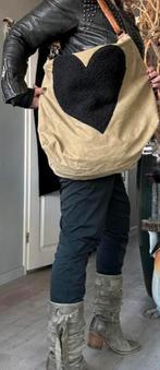 Canvas schouder tas met teddy hart, Ophalen of Verzenden, Nieuw, Groen, Shopper