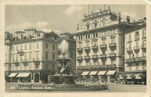 (379-168-017) Lugano Fontana Bossi, Verzamelen, Ansichtkaarten | Buitenland, Overig Europa, Verzenden