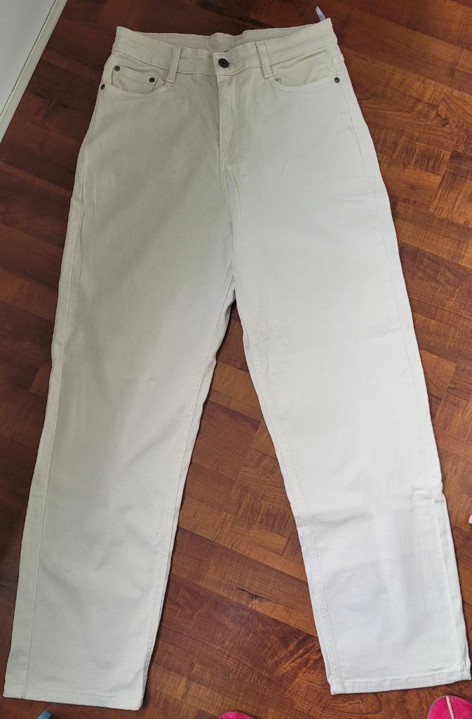 BROEK GEBROKEN WIT   38, Kleding | Dames, Broeken en Pantalons, Gedragen, Maat 38/40 (M), Wit, Lang, Ophalen of Verzenden