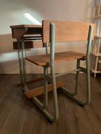 Vintage schoolbankje lessenaar, Ophalen, Gebruikt