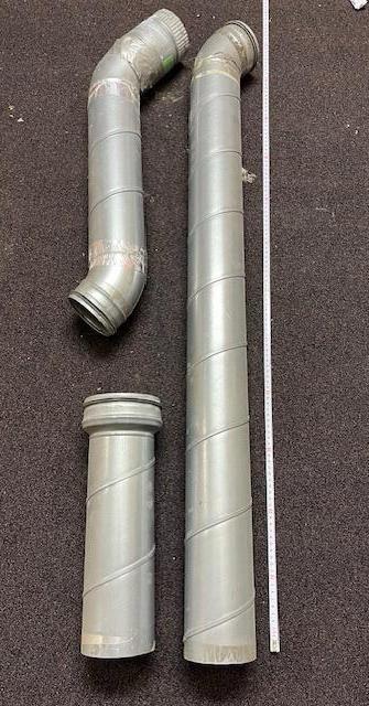 Giveg spirobuis rookgasafvoer buis bochten verloopstuk, Doe-het-zelf en Verbouw, Buizen en Afvoer, Zo goed als nieuw, Afvoer, Rvs