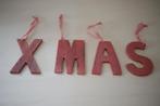 Rode houten xmas letters hangers rood, Diversen, Kerst, Ophalen, Zo goed als nieuw