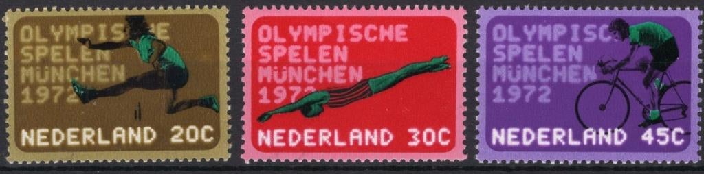 Nederland 1972 - nvph 1012-1014 - Olympische Spelen, Postzegels en Munten, Postzegels | Nederland, Verzenden, Na 1940, Postfris