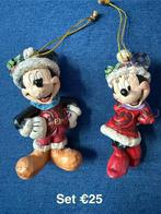 Disney Jim Shore Traditions Mickey Minnie Mouse ornamenten, Ophalen, Mickey Mouse, Zo goed als nieuw, Beeldje of Figuurtje
