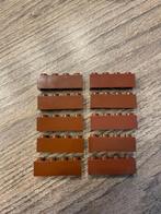 10x lego basis blokjes 1x4 bruin (5), Nieuw, Ophalen of Verzenden, Losse stenen