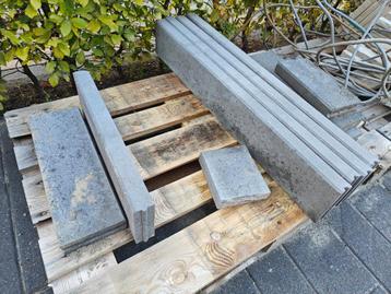 Opsluitband grijs - 5x15x100cm - 4 stuks + gezaagde delen beschikbaar voor biedingen