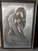 Te koop: naakte vrouw metalic folie art ets, Ophalen of Verzenden