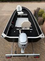 Quicksilver 450SF aluminium visboot 15 pk honda en trailer, Watersport en Boten, Vis- en Consoleboten, Ophalen, 10 tot 30 pk, Aluminium