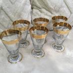Set van 6 prachtig gegraveerde glazen met gouden randen, Ophalen of Verzenden