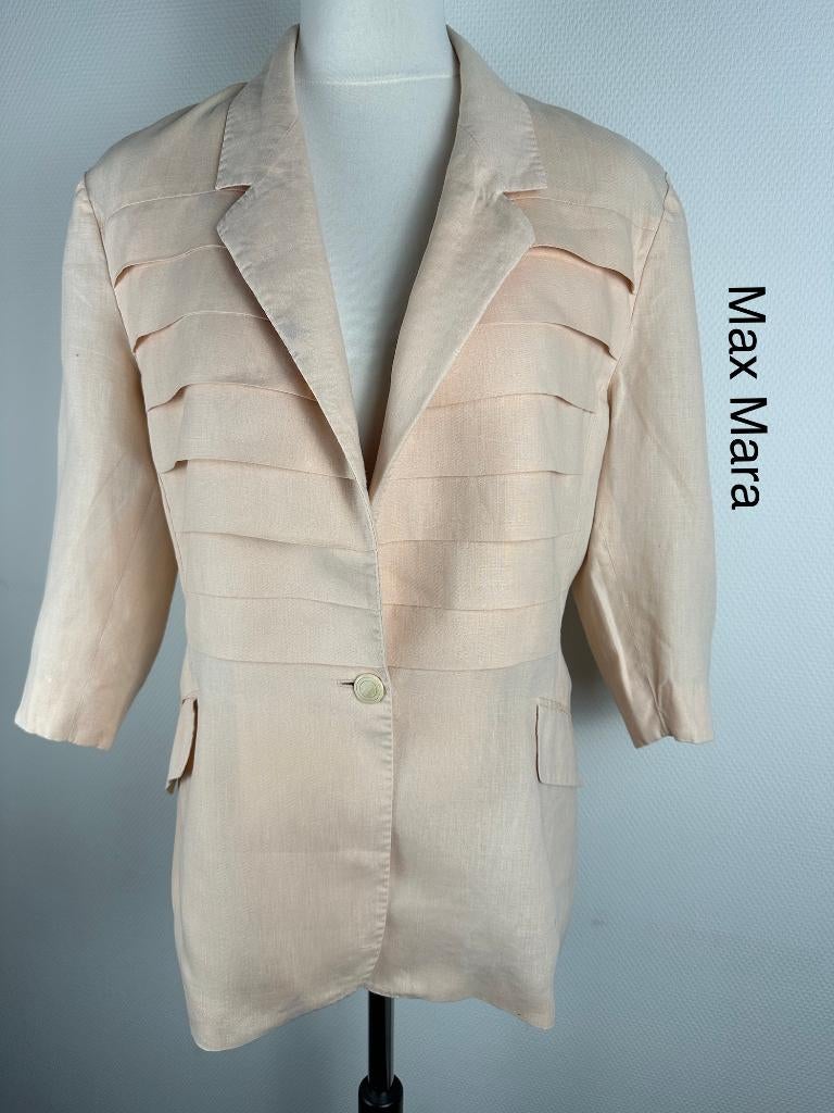 Max Mara Blazer 100% linnen (mt: 40) 21,5/9499, Maat 38/40 (M), Max Mara, Max Mara, Ophalen of Verzenden